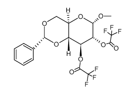 methyl-[O4,O6-((R)-benzylidene)-O2,O3-bis-trifluoroacetyl-α-D-glucopyranoside]结构式