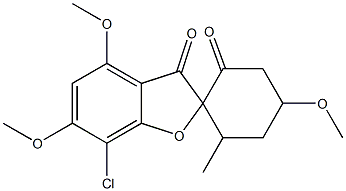 7-Chloro-4,4',6-trimethoxy-6'-methylspiro[benzofuran-2(3H),1'-cyclohexane]-2',3-dione结构式