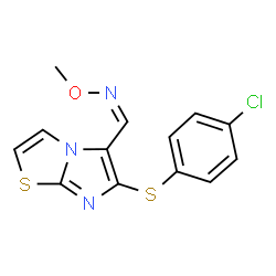 6-[(4-CHLOROPHENYL)SULFANYL]IMIDAZO[2,1-B][1,3]THIAZOLE-5-CARBALDEHYDE O-METHYLOXIME结构式