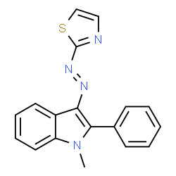 1-methyl-2-phenyl-3-(thiazol-2-ylazo)-1h-indole结构式