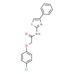 2-(4-chlorophenoxy)-N-(4-phenylthiazol-2-yl)acetamide结构式