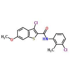 3-Chloro-N-(3-chloro-2-methylphenyl)-6-methoxy-1-benzothiophene-2-carboxamide结构式