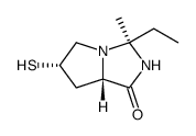 (2S,5S,7S)-2-ethyl-2-methyl-7-mercapto-4-oxo-1,3-diazabicyclo[3.3.0]octane结构式