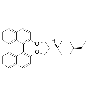 5,6-二氢-5-(反-4-丙基环己基)-4H-二萘酚[2,1-f:1′,2′-h][1,5]二氧环己烷图片