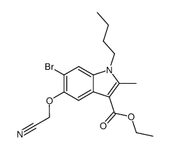 6-bromo-1-butyl-3-ethoxycarbonyl-2-methylindole-5-yloxyacetonitrile结构式