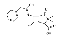 [2S-(2alpha,4alpha,5alpha,6beta)]-3,3-dimethyl-7-oxo-6-(phenylacetamido)-4-thia-1-azabicyclo[3.2.0]heptane-2-carboxylic acid 4-oxide Structure