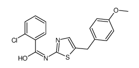 2-chloro-N-[5-[(4-methoxyphenyl)methyl]-1,3-thiazol-2-yl]benzamide Structure