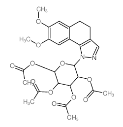 [3,4,5-triacetyloxy-6-(7,8-dimethoxy-4,5-dihydrobenzo[g]indazol-1-yl)oxan-2-yl]methyl acetate结构式