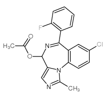 4-ACETOXY-8-CHLORO-6-(2-FLUOROPHENYL)-1-METHYL-4H-IMIDAZO[1,5-A][1,4]BENZODIAZEPINE结构式