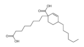 1-(7-carboxyheptyl)-4-hexylcyclohex-2-ene-1-carboxylic acid Structure