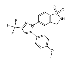 5-[5-(4-methoxyphenyl)-3-trifluoromethyl-1H-1-pyrazolyl]-1,1-dioxo-2,3-dihydrobenzo[d]isothiazole Structure