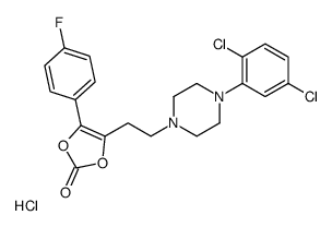 4-[2-[4-(2,5-dichlorophenyl)piperazin-1-ium-1-yl]ethyl]-5-(4-fluorophenyl)-1,3-dioxol-2-one,chloride Structure