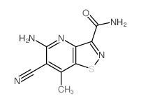 4-amino-3-cyano-2-methyl-9-thia-5,8-diazabicyclo[4.3.0]nona-2,4,7,10-tetraene-7-carboxamide结构式