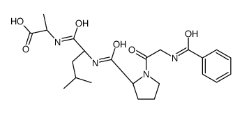 (2R)-2-[[(2R)-2-[[(2S)-1-(2-benzamidoacetyl)pyrrolidine-2-carbonyl]amino]-4-methylpentanoyl]amino]propanoic acid Structure