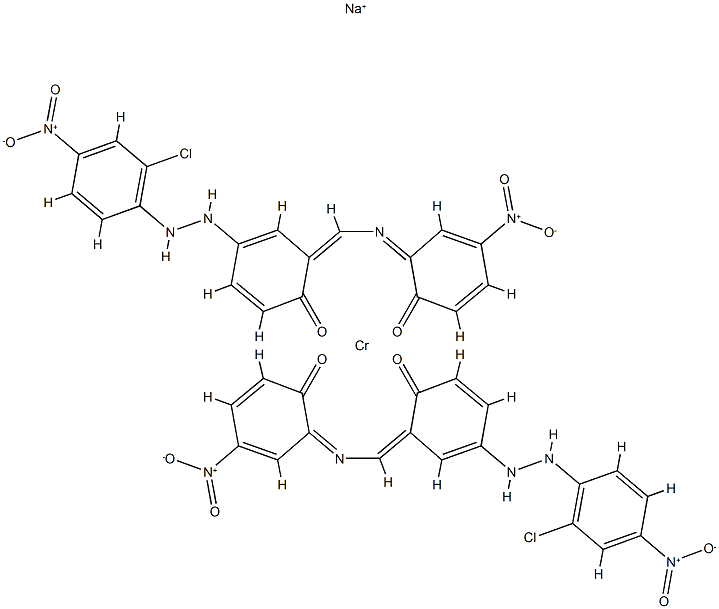 双[4-[(2-氯-4-硝基苯基)偶氮]-2-[[(2-羟基-5-硝基苯基)亚氨基]甲基]苯酚根合(2-)]铬酸钠盐(1-)结构式