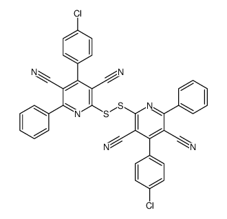 4-(4-chlorophenyl)-2-[[4-(4-chlorophenyl)-3,5-dicyano-6-phenylpyridin-2-yl]disulfanyl]-6-phenylpyridine-3,5-dicarbonitrile结构式