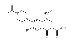 7-(4-Acetyl-1-piperazinyl)-6-fluoro-1,4-dihydro-1-methylamino-4-oxo-3-quinolinecarboxylic acid Structure