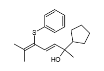 (E)-2-Cyclopentyl-6-methyl-5-phenylsulfanyl-hepta-3,5-dien-2-ol结构式