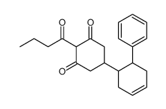 2-butanoyl-5-(6-phenylcyclohex-3-en-1-yl)cyclohexane-1,3-dione结构式