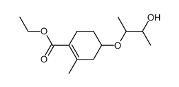 4-(2-Hydroxy-1-methyl-propoxy)-2-methyl-cyclohex-1-enecarboxylic acid ethyl ester结构式