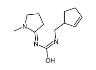 1-(cyclopent-2-en-1-ylmethyl)-3-(1-methylpyrrolidin-2-ylidene)urea结构式