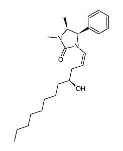 (4S,5R)-1-((Z)-(S)-4-Hydroxy-dodec-1-enyl)-3,4-dimethyl-5-phenyl-imidazolidin-2-one结构式