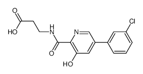 3-{[5-(3-Chlorophenyl)-3-hydroxy-pyridine-2-carbonyl]-amino }-propionic acid Structure