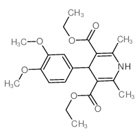 3,5-Pyridinedicarboxylicacid, 4-(3,4-dimethoxyphenyl)-1,4-dihydro-2,6-dimethyl-, 3,5-diethyl ester structure