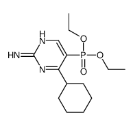 4-cyclohexyl-5-diethoxyphosphorylpyrimidin-2-amine Structure