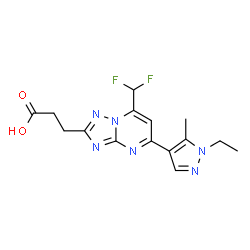 3-[7-(Difluoromethyl)-5-(1-ethyl-5-methyl-pyrazol-4-yl)-[1,2,4]triazolo[1,5-a]pyrimidin-2-yl]propanoic acid结构式