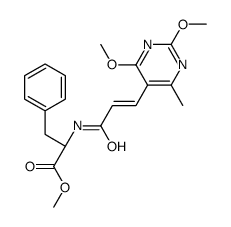 methyl (2S)-2-[[(E)-3-(2,4-dimethoxy-6-methylpyrimidin-5-yl)prop-2-enoyl]amino]-3-phenylpropanoate结构式