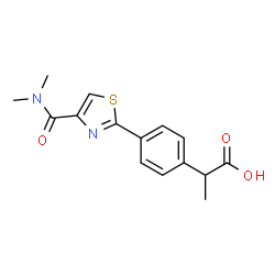 α-Methyl-4-[4-(dimethylcarbamoyl)-2-thiazolyl]benzeneacetic acid Structure