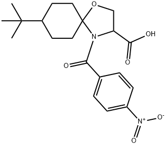 8-tert-butyl-4-(4-nitrobenzoyl)-1-oxa-4-azaspiro[4.5]decane-3-carboxylic acid Structure