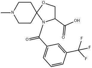 8-methyl-4-[3-(trifluoromethyl)benzoyl]-1-oxa-4,8-diazaspiro[4.5]decane-3-carboxylic acid Structure