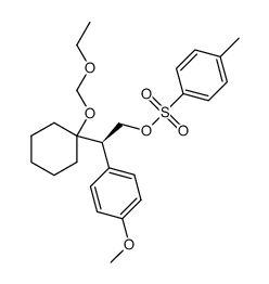 (R)-2-(1-(ethoxymethoxy)cyclohexyl)-2-(4-methoxyphenyl)ethyl 4-methylbenzenesulfonate结构式