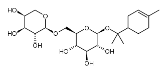 1-methyl-1-(4-methylcyclohex-3-en-1-yl)ethyl 6-O-α-L-arabinopyranosyl-β-D-glucopyranoside Structure