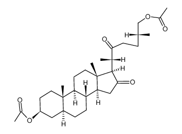 (25R)-3β,26-diacetoxy-5α-cholestane-16,22-dione结构式