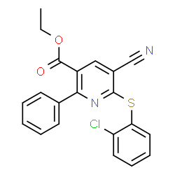 Ethyl 6-[(2-chlorophenyl)sulfanyl]-5-cyano-2-phenylnicotinate picture