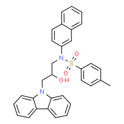 N-(3-(9H-carbazol-9-yl)-2-hydroxypropyl)-4-methyl-N-(naphthalen-2-yl)benzenesulfonamide structure