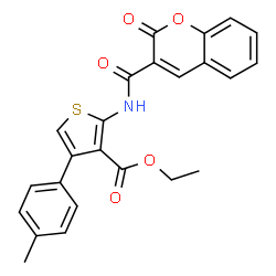 ETHYL 4-(4-METHYLPHENYL)-2-{[(2-OXO-2H-CHROMEN-3-YL)CARBONYL]AMINO}THIOPHENE-3-CARBOXYLATE picture