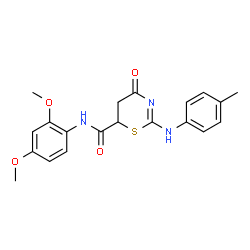 N-(2,4-Dimethoxyphenyl)-2-[(4-methylphenyl)amino]-4-oxo-5,6-dihydro-4H-1,3-thiazine-6-carboxamide结构式