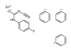 triphenylstannyl N-cyano-N'-(4-fluorophenyl)carbamimidate Structure