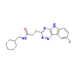 Acetamide, N-(cyclohexylmethyl)-2-[(8-fluoro-2H-1,2,4-triazino[5,6-b]indol-3-yl)thio]- (9CI) Structure