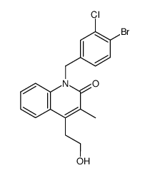 1-(4-Bromo-3-chloro-benzyl)-4-(2-hydroxy-ethyl)-3-methyl-1H-quinolin-2-one结构式