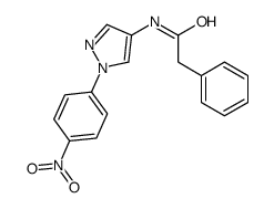 N-[1-(4-nitrophenyl)pyrazol-4-yl]-2-phenylacetamide Structure