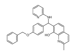 2-methyl-7-[(4-phenylmethoxyphenyl)-(pyridin-2-ylamino)methyl]quinolin-8-ol Structure