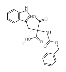 Propanedioic acid, 2-(1H-indol-3-ylmethyl)-2-[[(phenylmethoxy)carbonyl]amino]-, potassium salt (1:2) picture