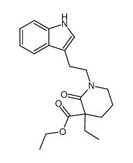 3-Ethyl-1-[2-(1H-indol-3-yl)-ethyl]-2-oxo-piperidine-3-carboxylic acid ethyl ester结构式