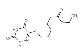 ethyl 6-[(3,5-dioxo-2H-1,2,4-triazin-6-yl)sulfanyl]hexanoate结构式