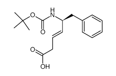 (S)-5-[(tert-Butoxycarbonyl)amino]-6-phenyl-(E)-3-hexenoic acid结构式